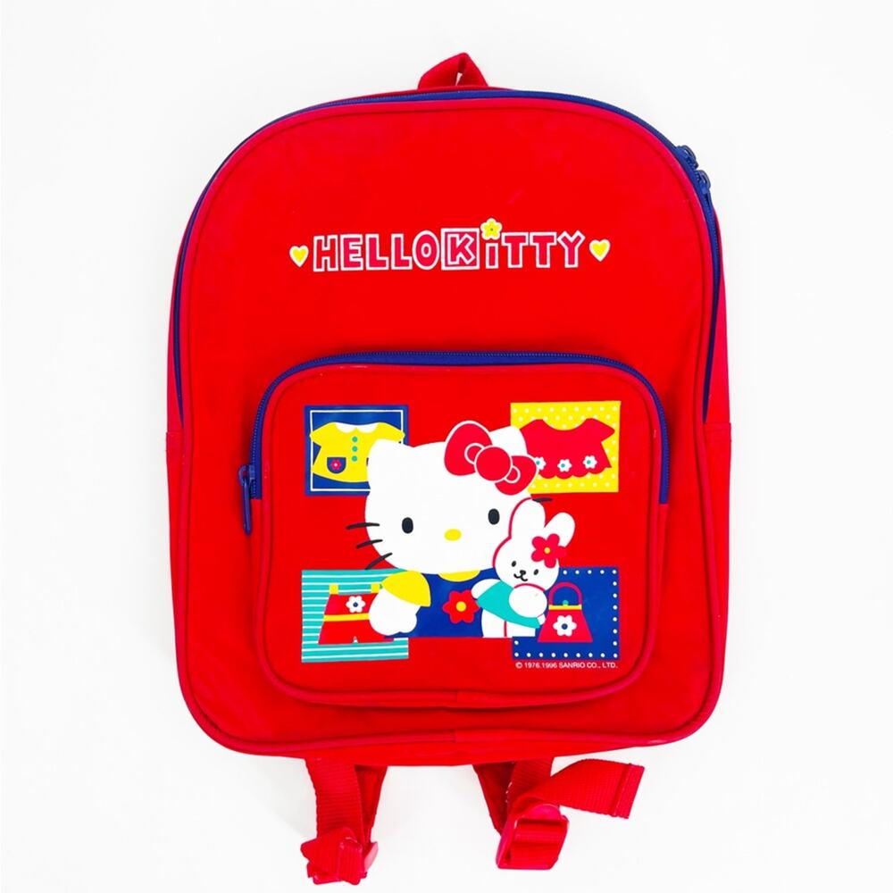 HELLO KITTY Sanrio Backpack Vintage Red Y2K 90s 1996 Kidcore 100% PVC School